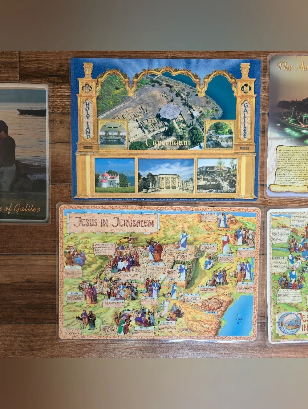 LOT 7 Galilee Lake Sea Placemats Christian Holy Land Miracles Teachings of Jesus